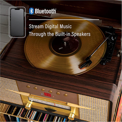 CR7016A-MA Rhapsody 7-In-1 Record Player, Mahogany