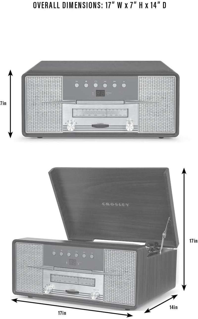 CR7016A-MA Rhapsody 7-In-1 Record Player, Mahogany