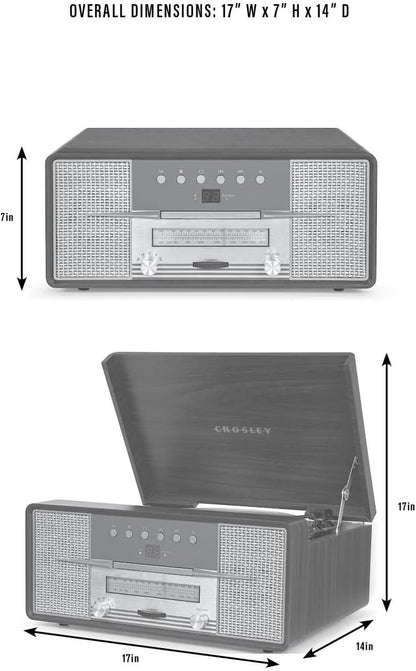 CR7016A-MA Rhapsody 7-In-1 Record Player, Mahogany