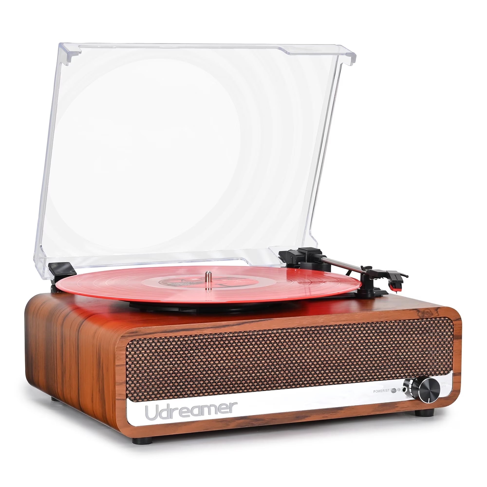 Vinyl Record Player with Speakers,Vinyl Player Turntables for Vinyl Records(Tocadiscos De Vinilo),Bluetooth Turntable,Brown