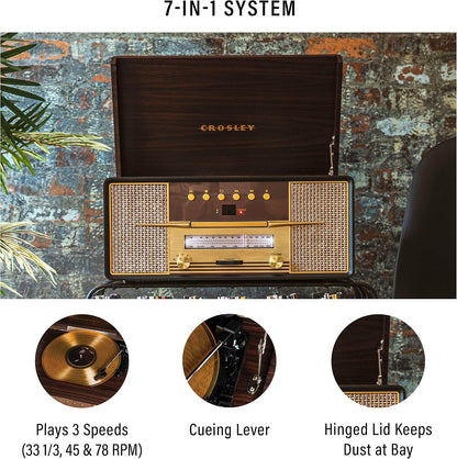 CR7016A-MA Rhapsody 7-In-1 Record Player, Mahogany