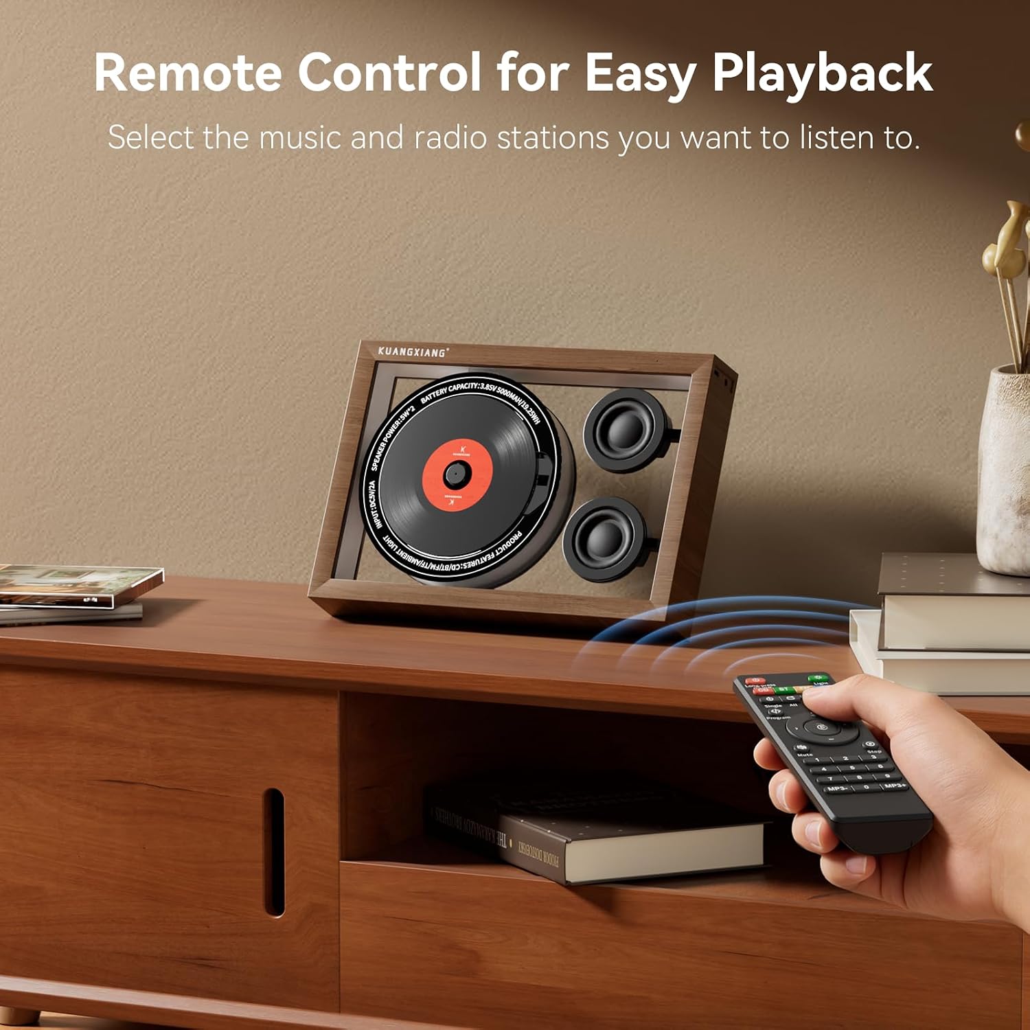 Portable CD Players for Home, Retro Photo Frame Music Player, 5.4 Bluetooth Speaker FM Radio, Retro CD Player with Speakers Light, Desktop Wall CD Player Portable Speaker Built-In Mic Remote Control