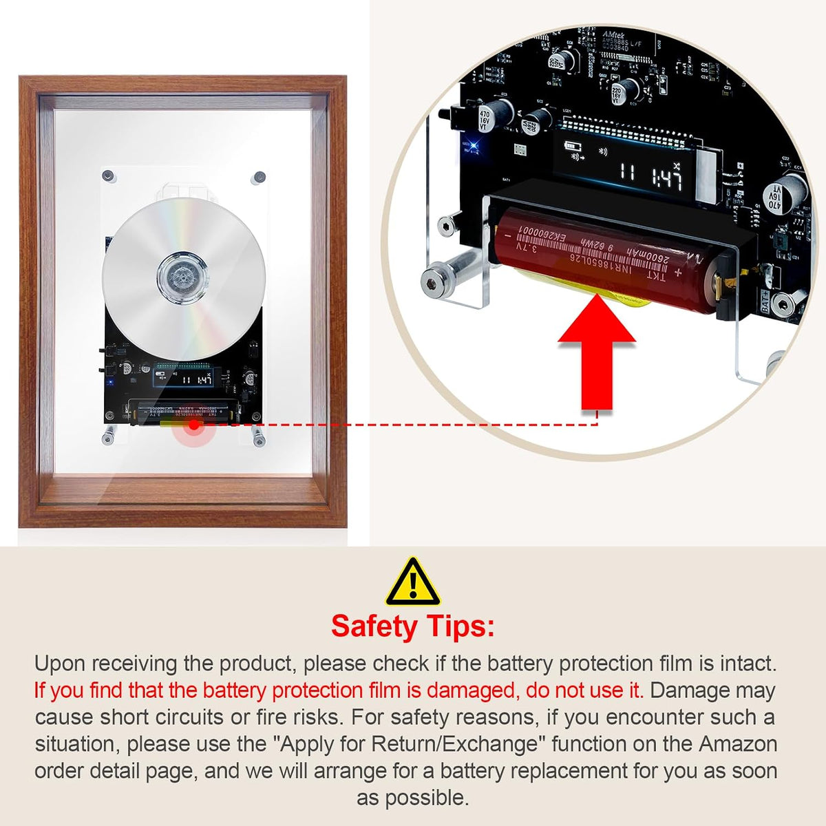 Retro Music Photo Frame CD Player, Wall‑Mount & Desktop 2‑Way Installation, Requires External Speakers, Digital Screen with Remote Control, Excludes Discs, Perfect Holiday Present
