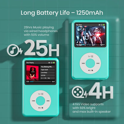 MP3 Player with Bluetooth Y1 128GB Video EBOOK Green