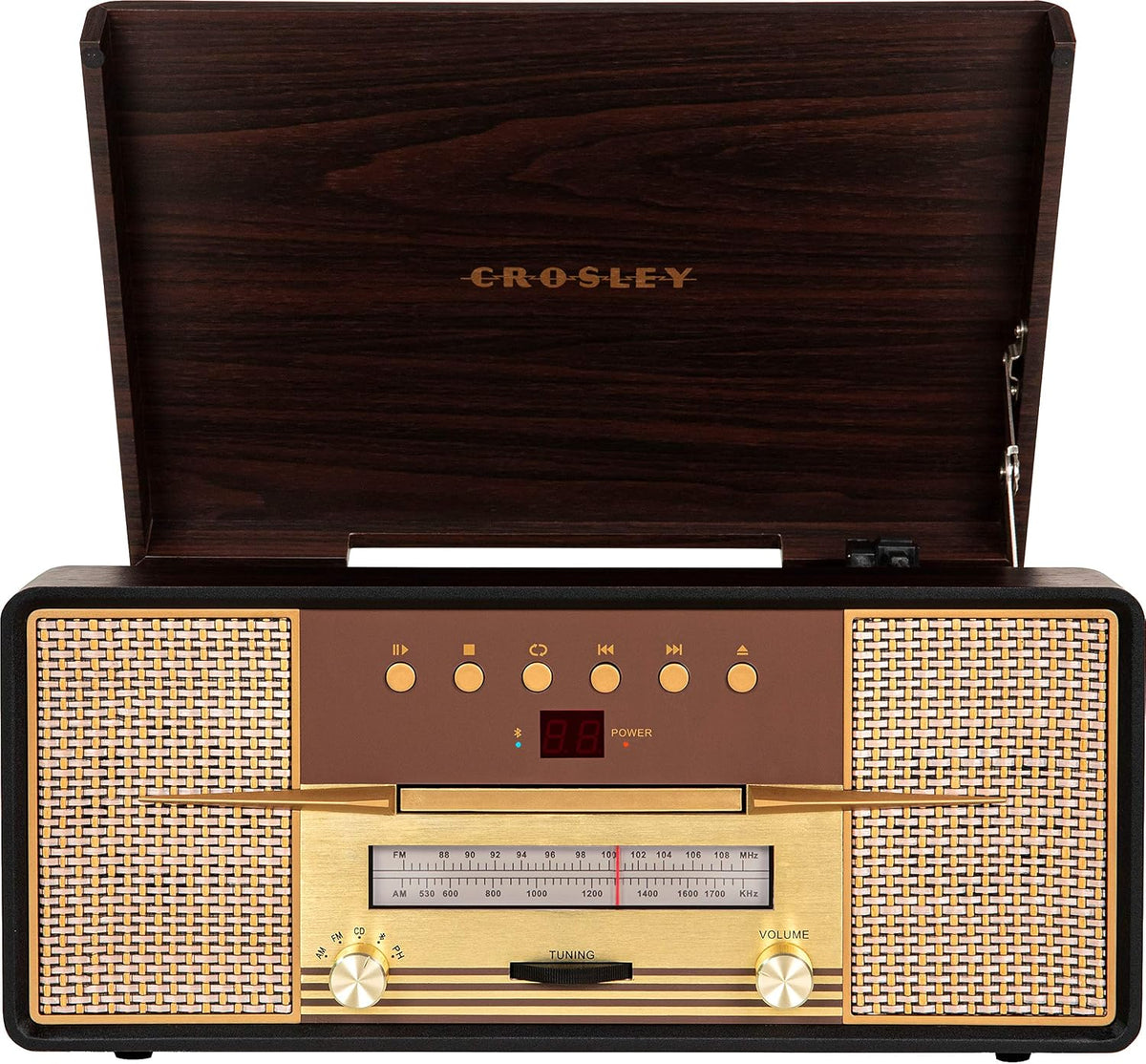 CR7016A-MA Rhapsody 7-In-1 Record Player, Mahogany