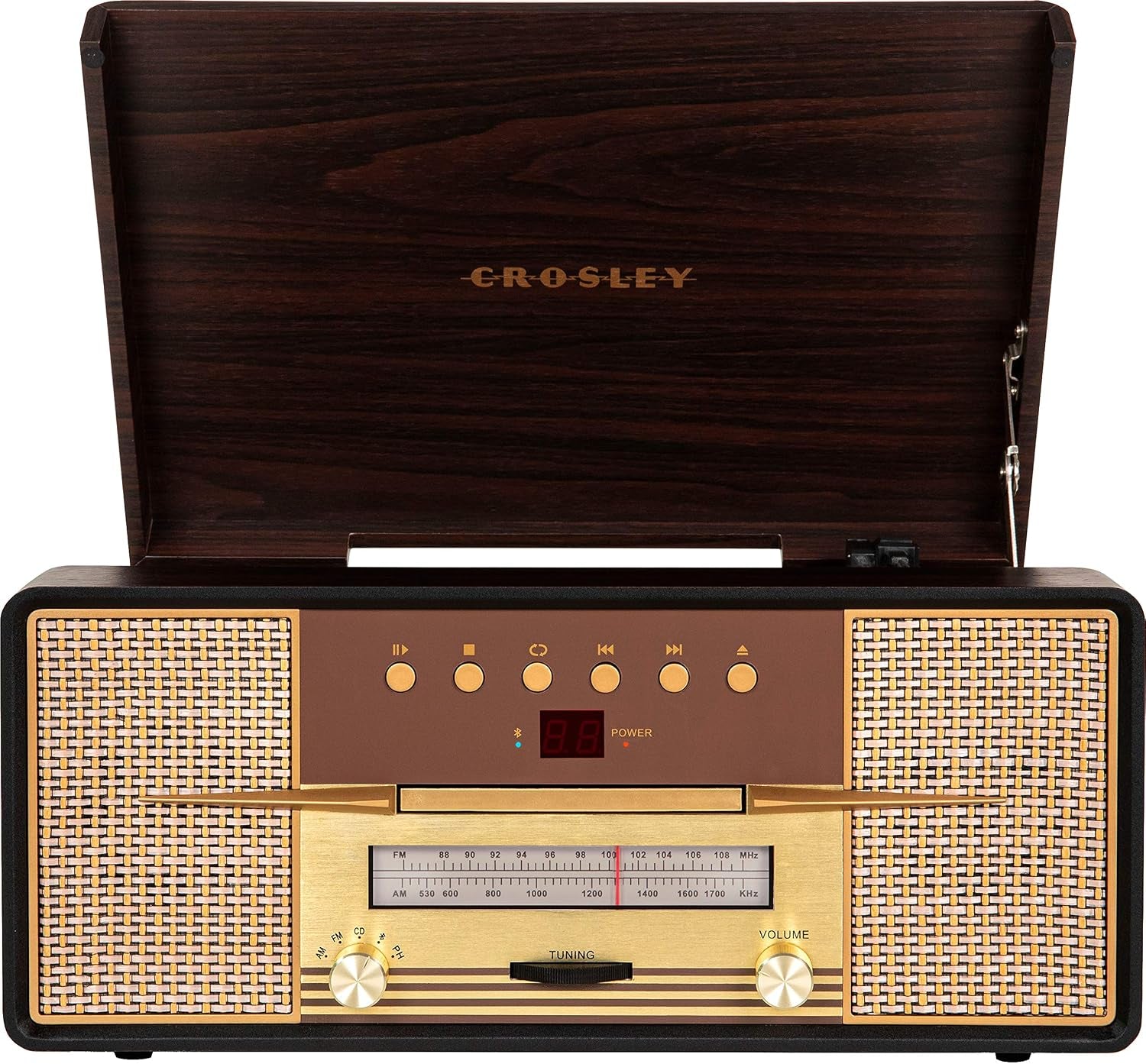 CR7016A-MA Rhapsody 7-In-1 Record Player, Mahogany