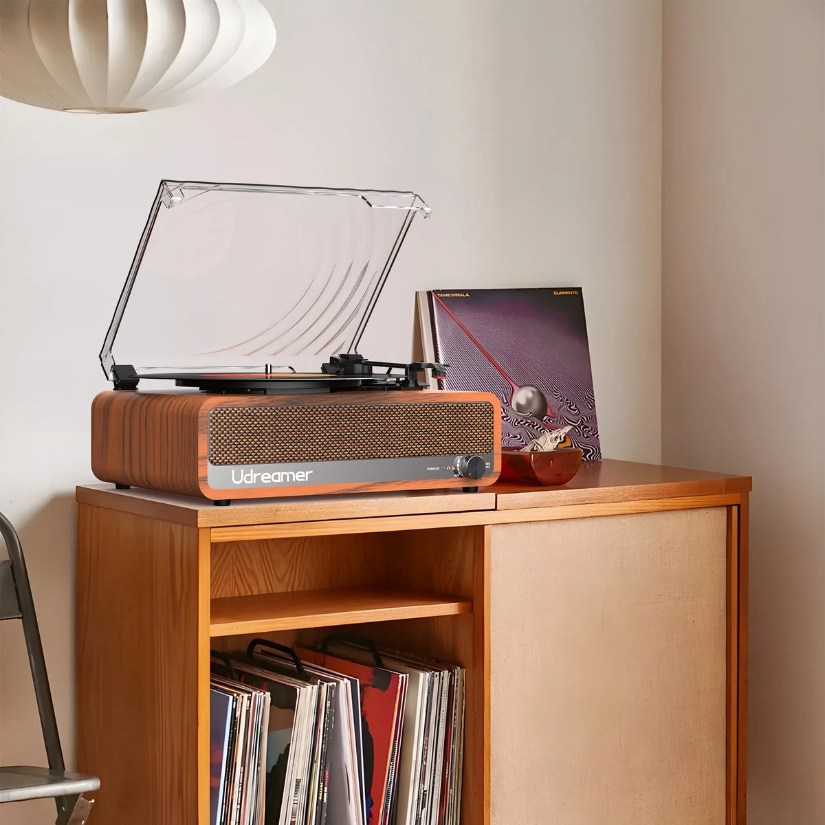 Vinyl Record Player with Speakers,Vinyl Player Turntables for Vinyl Records(Tocadiscos De Vinilo),Bluetooth Turntable,Brown
